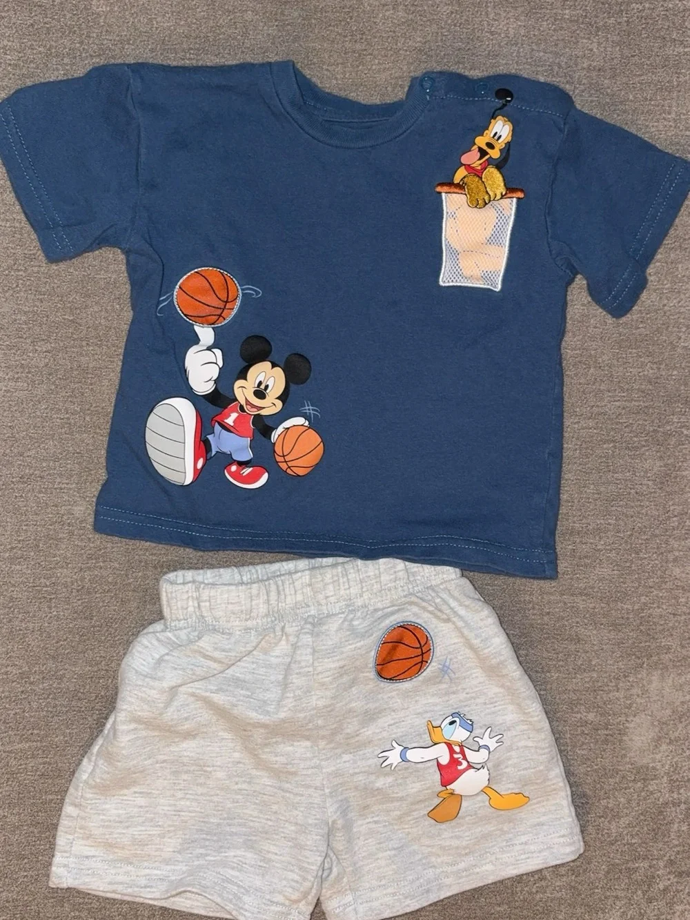 Disney Mickey Mouse Toddler Set Bundle-Red, Blue & Gray 18-2T